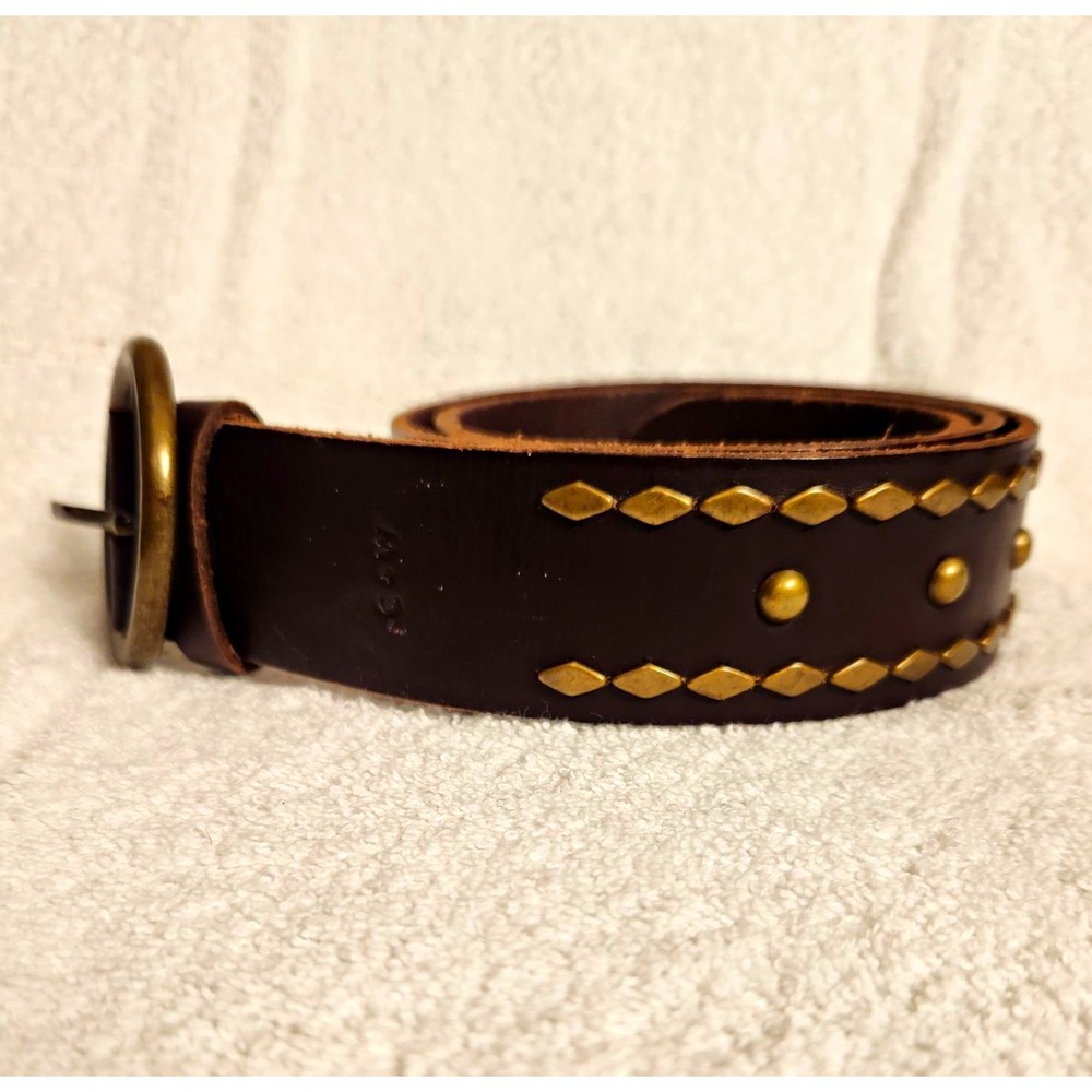 Cleo + Wolfe Brown Studded Belt Adjustable Solid Size M Unisex
